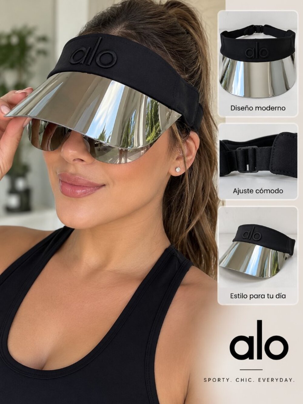 Alo Yoga Style Black Airlift Solar Visor